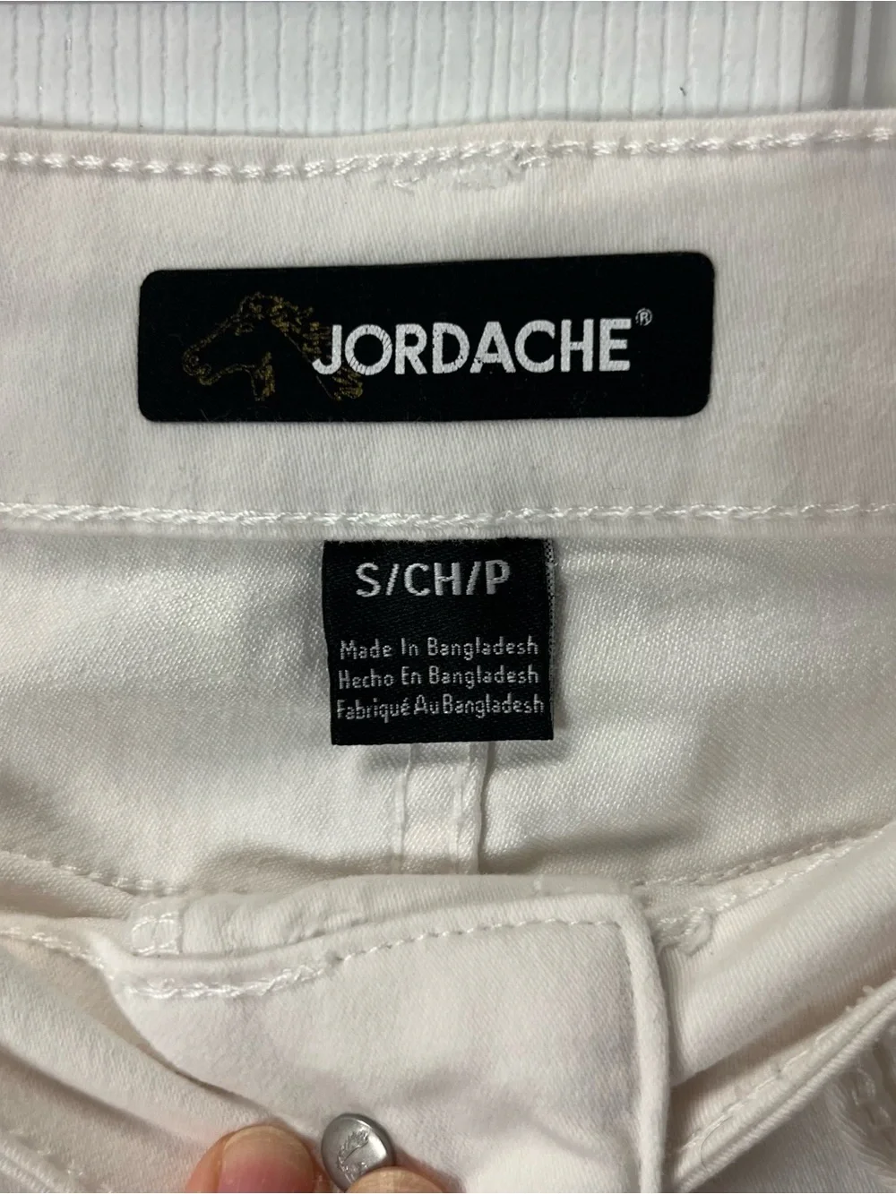Jordache Women’s White Mid Rise Ankle Length Pull up Pants Size Small Stretchy